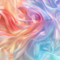 Obraz premium Luxurious synthetic fabric Abstract satin background with soft pastel waves, gradient colors for functional or product design. Beautiful. 