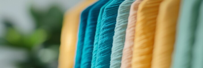 Colorful Recycled Fabric Scarves in Sustainable Fashion Boutique