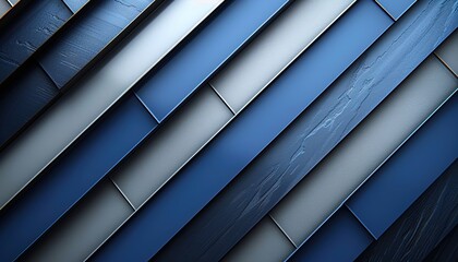 Fototapeta premium Design a modern background with diagonal overlapping metallic glossy blue and grey elements, 