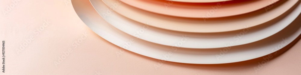 Poster Creative Abstract Swirls Gradient with Pastel Colors on White Background - Minimalist Design with Copy Space at Noon