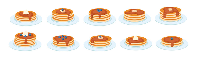Pancake Illustration Set