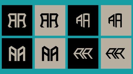 AA minimalist and classic logo set design.AA monogram polygonal and circle shape vector. AA unique design.