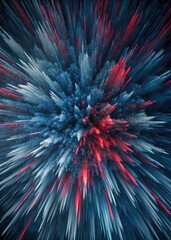 Explosive burst of vibrant colors radiate outward.