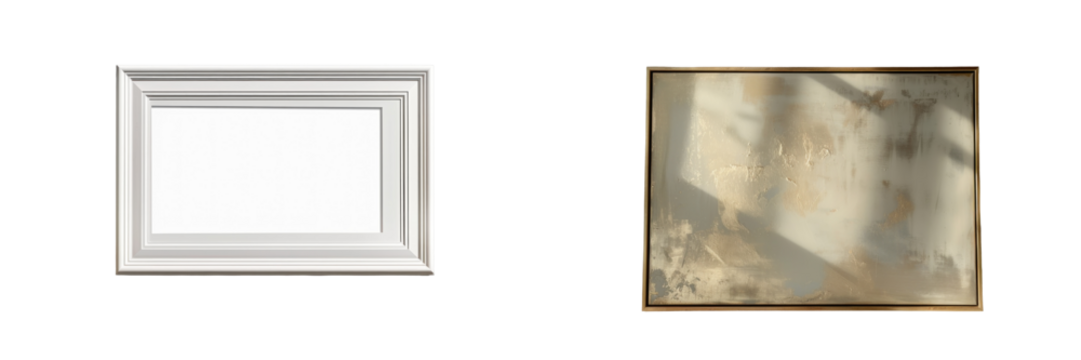 A framed art print isolated on a white background.