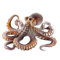 Octopus with Tentacles Spread on 
translucent