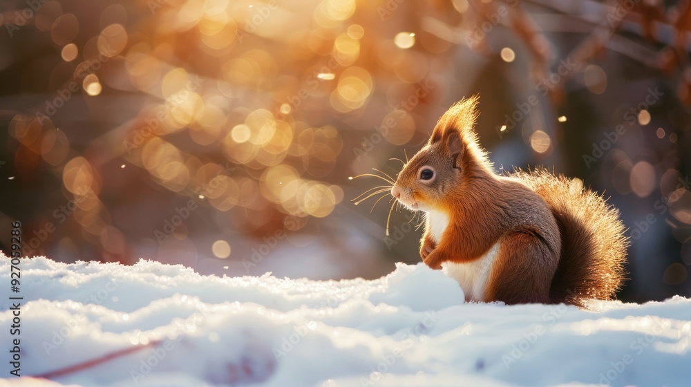 Sticker Squirrel in the Winter Wonderland