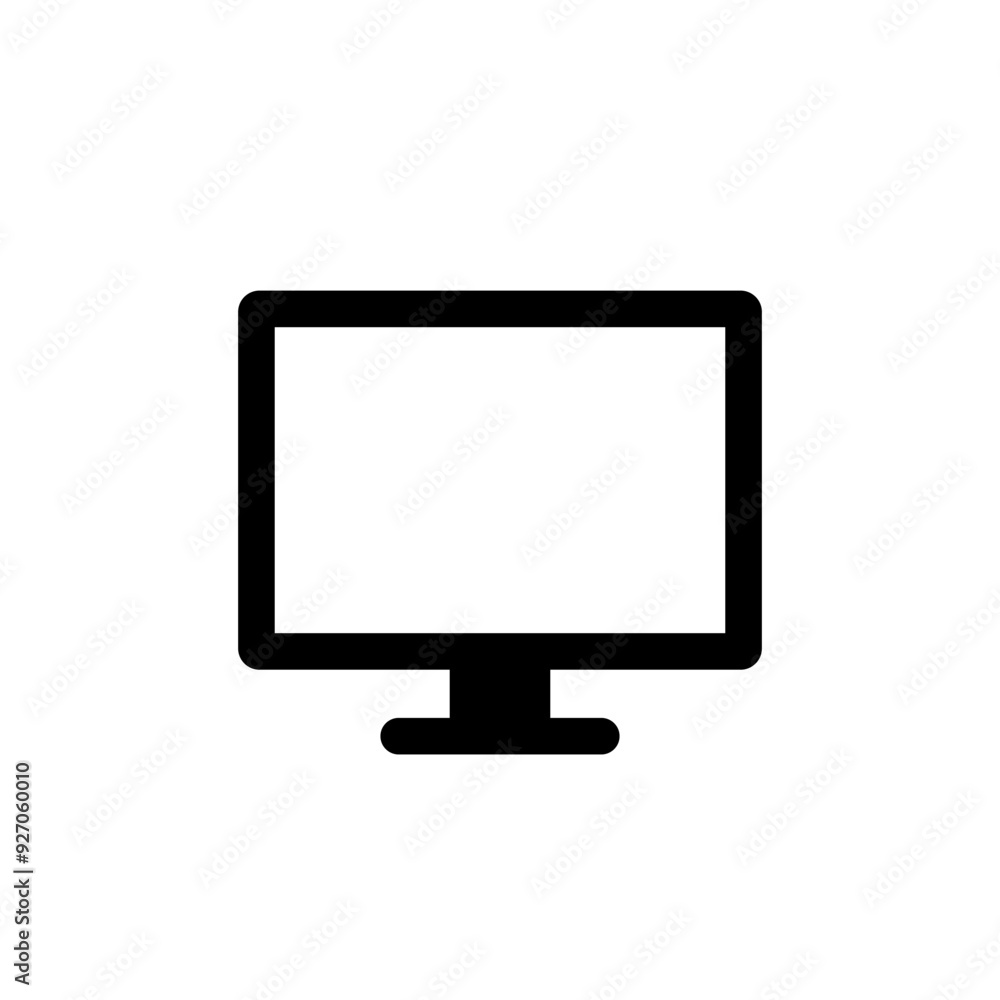 Poster monitor computer icon isolated on white background. pc desktop screen sign symbol