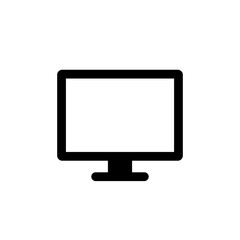 Monitor computer icon isolated on white background. Pc desktop screen sign symbol