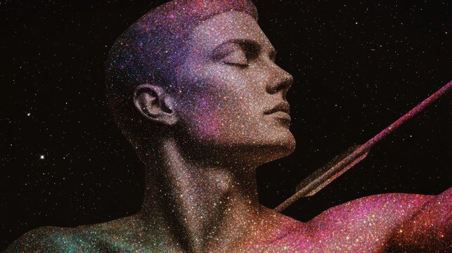 A stylish and mystical tank top design featuring the Sagittarius zodiac archer with a cosmic background and vibrant colors ideal for those who are adventurous and freespirited