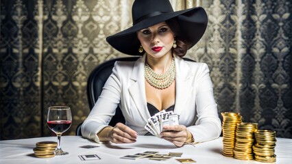  abstract metaphor collage of glamorous rich lady