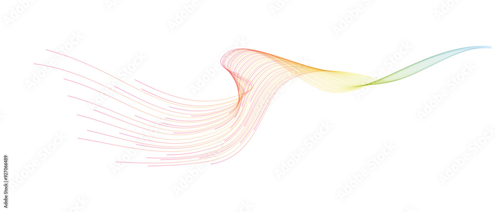 Leinwandbilder Vector wave lines smooth flowing dynamic spectrum light gradient isolated on transparent background for concept of technology, digital, communication, science, music