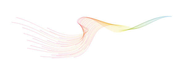 Vector wave lines smooth flowing dynamic spectrum light gradient isolated on transparent background for concept of technology, digital, communication, science, music