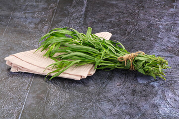 Green estragon branches for cooking