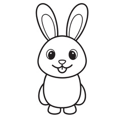 Fototapeta premium Adobe IlluCute kawaii bunny and baby cartoon character coloring page vector illustration. Pet animal, mothers day colouring page for kidsstrator Artwork.