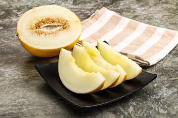 Sweet juicy ripe melon slices