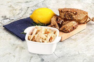 Wild natural crab meat for salad