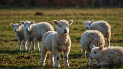 Obraz premium sheep and lambs