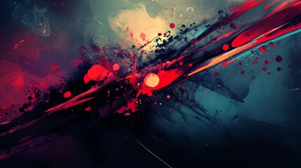 Abstract Art with Red and Blue Hues