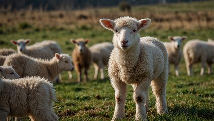 Naklejka premium sheep and lambs