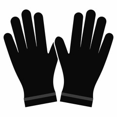 A pair of simple gloves silhouette vector illustration