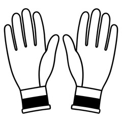 Obraz premium A pair of simple gloves line art