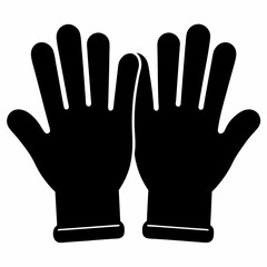 Obraz premium A pair of simple gloves silhouette vector illustration