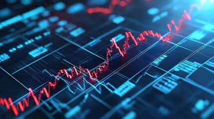 Recession phase, economic indicators falling, 3D illustration