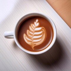 Cup of coffee, high quality photography, warm drink. Highly detailed. Minimalist. Mug filled.  Latte. Chocolate. Creamy Latte. Delicious and tasty. Original and unique. Calm and beautiful. 