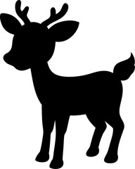 deer black Silhouette vector art Illustration with white background