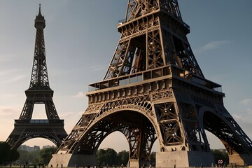 Realistic eiffel tower of paris