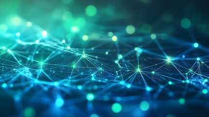 Abstract Blue and Green Network Connection Background