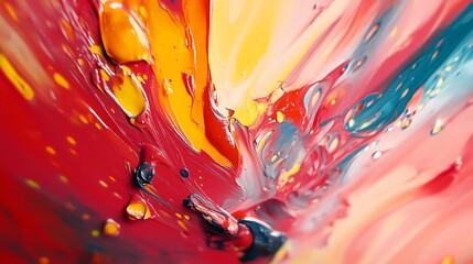 Abstract Oil Painting with Vibrant Colors