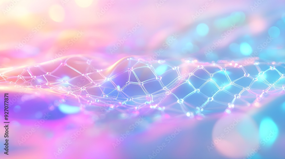 Poster abstract pastel background with shiny network