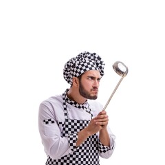 Male cook isolated on the white background