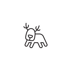 Reindeer icon in thin line style vector illustration graphic design