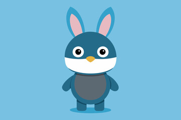 Cute Rabbit Cartoon wearing mask vector art illustration