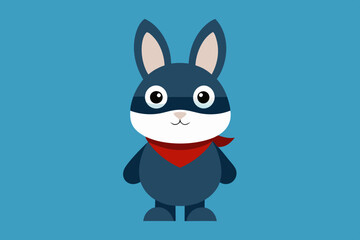 Cute Rabbit Cartoon wearing mask vector art illustration