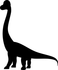 Long neck dinosaur vector design in black