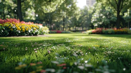 Green Grass in a Park