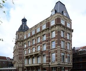 Historical Building in the Old Town of Amsterdam, Netherlands