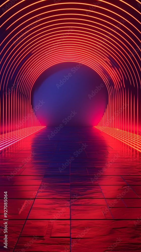 Poster stunning neon backdrop with glowing abstract shapes for modern presentations and product concepts