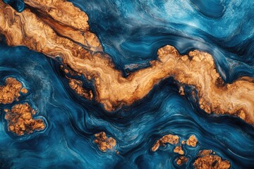 Naklejka premium Blue and Brown Surface Close Up