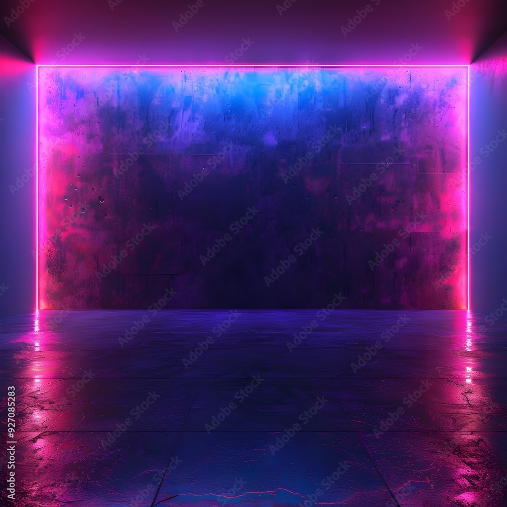 Aufkleber pulsing neon background for modern product displays and concepts with ample copy space