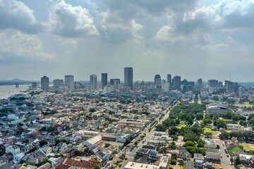 Downtown New Orleans, Louisiana in August