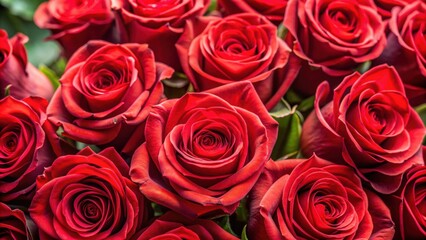 Obraz premium Close-up of a vibrant bouquet of red roses, flowers, floral, garden, romance, love, gift, celebration, special occasion
