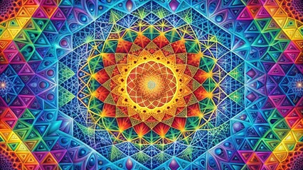 Abstract geometric background with vibrant colors and intricate patterns, abstract, background, texture, wallpaper, design