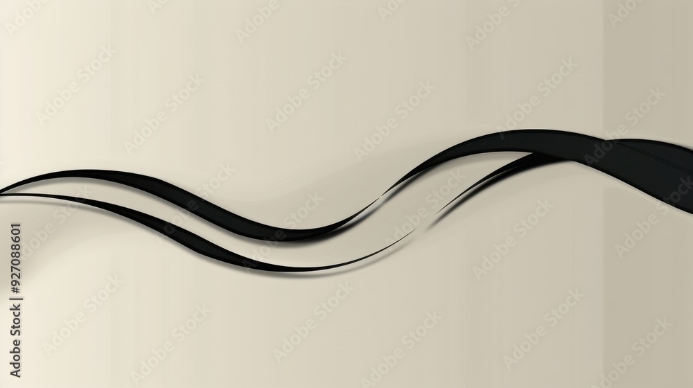 Poster A digital illustration of two black wavy lines on a light beige background. The lines are overlapping and flowing smoothly across the image. The lines create a sense of movement and energy.