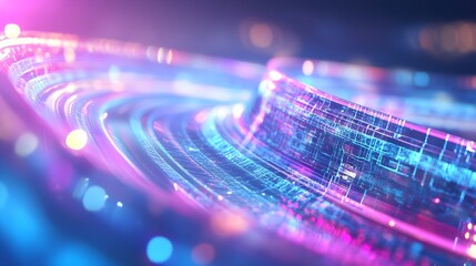 Abstract Blue and Pink Neon Light Background