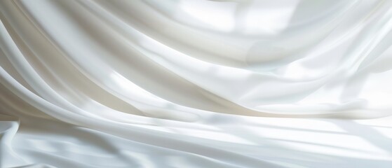 Obraz premium A tight shot of a white curtain with light filtering in from above and below