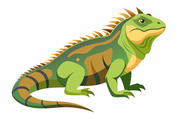 Obraz premium Iguana side view vector illustration 